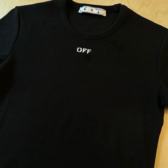 Off White Basic Ribbed Shirt - Picture 7 of 8